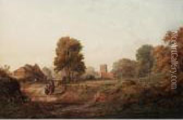 Langton, Lincolnshire Oil Painting - Edward M. Richardson