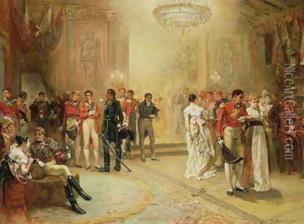 The Duchess of Richmonds Ball on the 15th June 1815 Oil Painting - Robert Alexander Hillingford