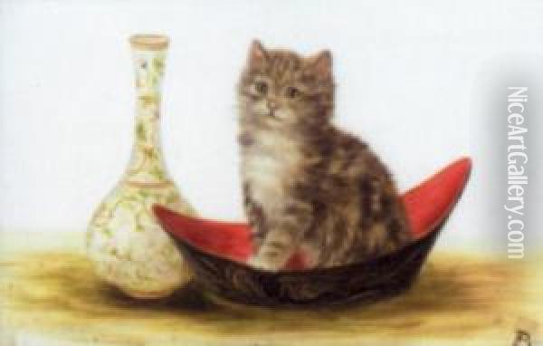 Kitten Oil Painting - Bessie, Betsie Bamber