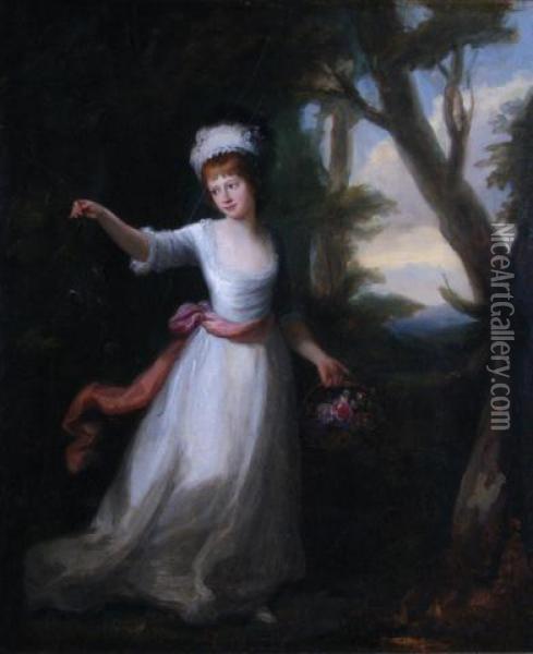 Portrait Of Harriet Rushout Oil Painting - Daniel Gardner