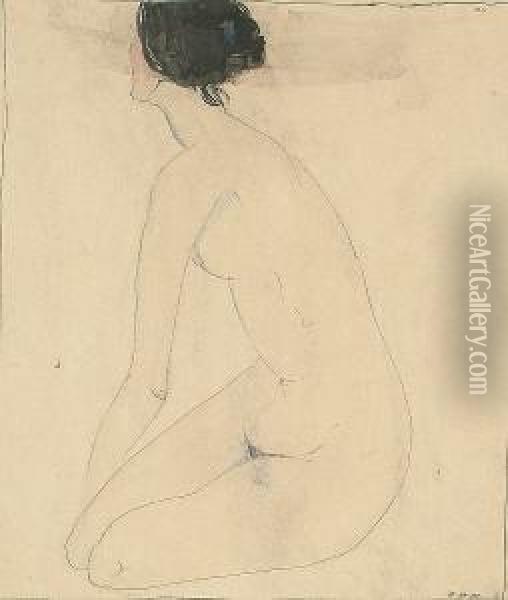 Female Nude Oil Painting - Claud Lovat Fraser