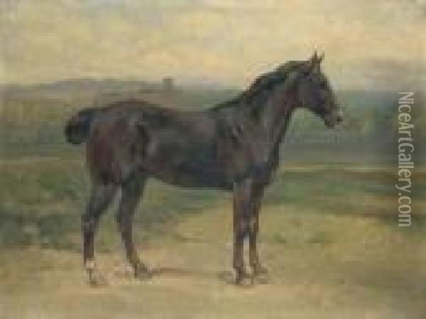 Cavallo Nel Paesaggio Oil Painting - Enrico Coleman