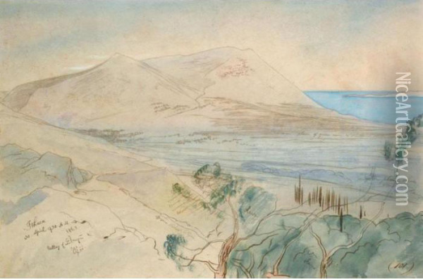 Ithaca, Ionian Islands Oil Painting - Edward Lear