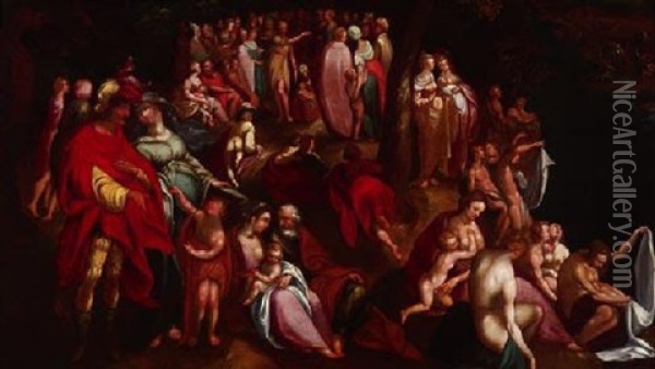 Die Predigt Des Johannes Des Taufers Oil Painting - Karel van Mander the Elder