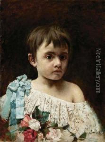 Ritratto Di Fanciulla Oil Painting - Giuseppe Bertini