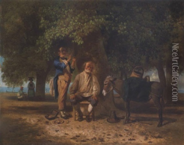 Vandorborbely (roving Barber) Oil Painting - Ferenc (Franz) Marko