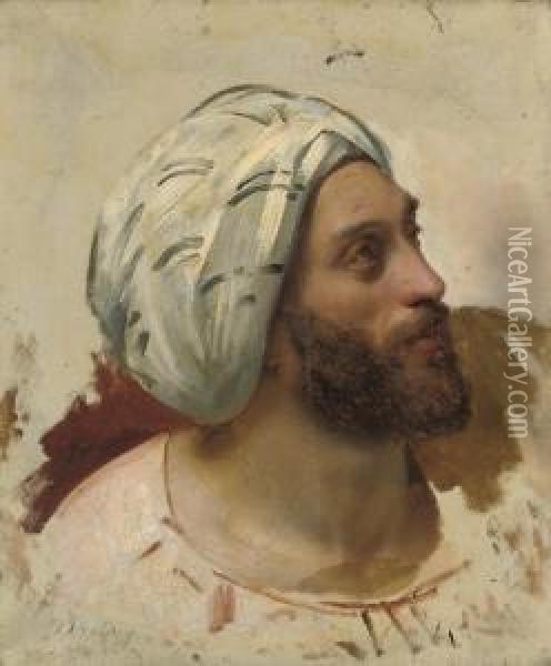 Portrait Of An Arab Oil Painting - Michel-Martin Drolling