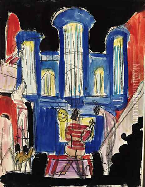 Der Orgelspieler von Spina Oil Painting - Ernst Ludwig Kirchner