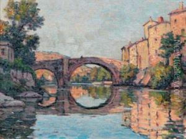 Pont De Vigan - Gard Oil Painting - Victor Brugairolles
