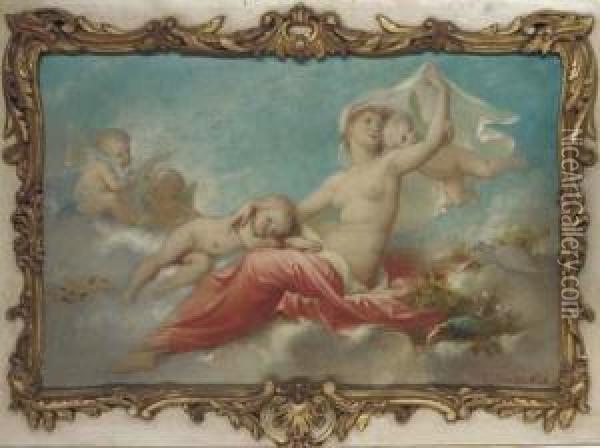 An Allegory Of Love Oil Painting - Alexis-Joseph Mazerolle