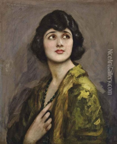 Portrait Of A Lady, Bust-length Oil Painting - John Hodgson Campbell