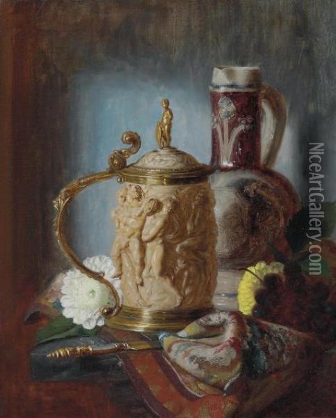The Ivory Tankard Oil Painting - Blaise Alexandre Desgoffe