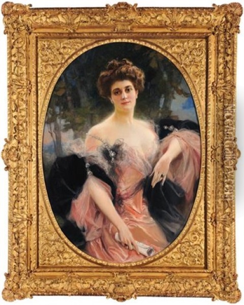 Portrait De La Princesse Obolensky Oil Painting - Francois Flameng