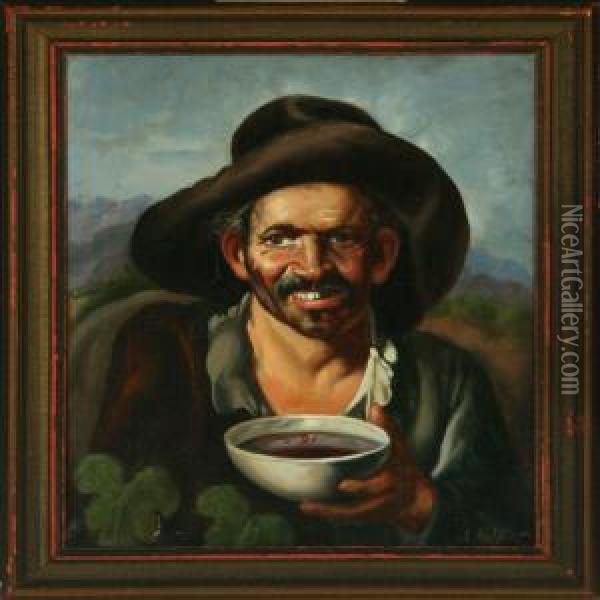 Portaitof A Pesant Oil Painting - Diego Rodriguez de Silva y Velazquez