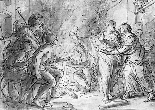 The Denial of Saint Peter Oil Painting - Joseph Parrocel