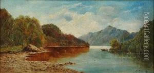 Tranquil Lakeland View In Summer Oil Painting - Samuel Wagstaff
