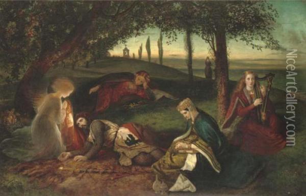The Sancgreall Oil Painting - James Archer