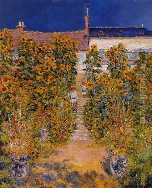The Artists Garden At Vetheuil Oil Painting - Claude Oscar Monet