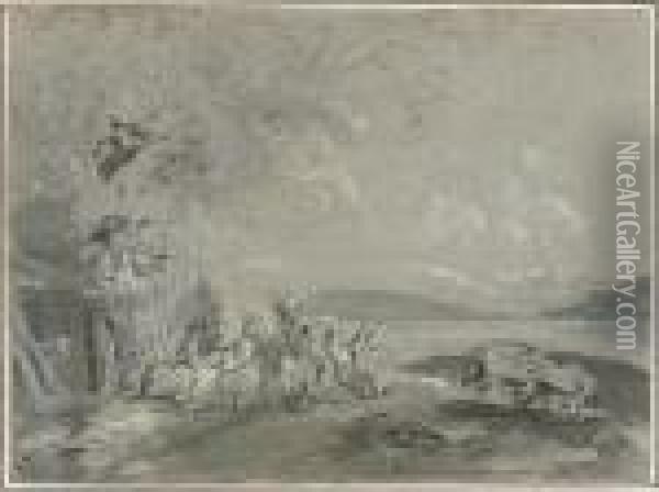 Hirten Mit Schafen Und
 Ziegen Oil Painting - Georg Maximilian Johann Von Dillis