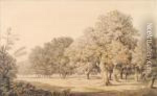 The Park At Windsor Oil Painting - William Marlow