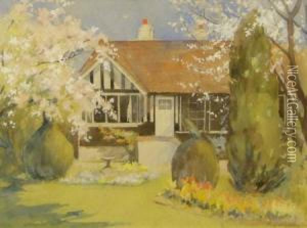 A Cottage Garden In Summer Oil Painting - Margaret Elizabeth Wilson