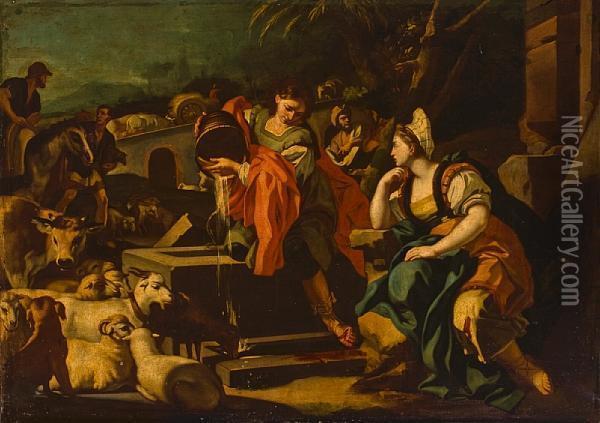 Jacob And Rachel At The Well Of Laban Oil Painting - Francesco Solimena