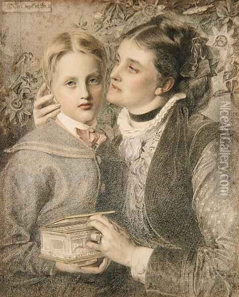 Mrs Tom Chappell and Son, 1874 Oil Painting - Anthony Frederick Sandys