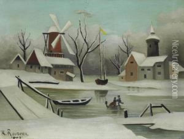 L'hiver Oil Painting - Henri Julien Rousseau