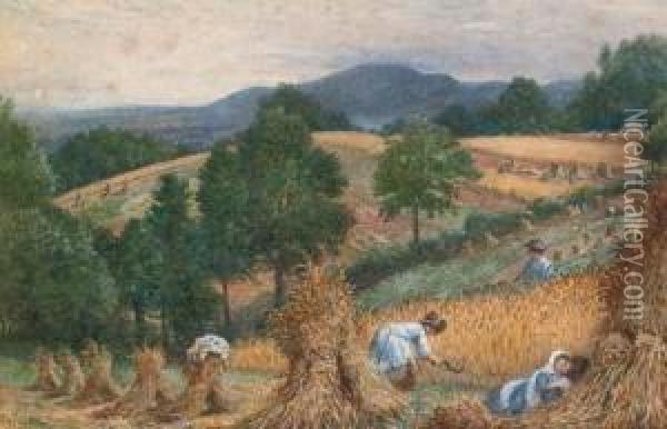 Harvest Oil Painting - John J. Wilson