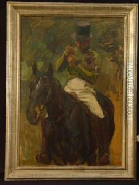 Reiter Zu Pferd Oil Painting - Robert Von Haug