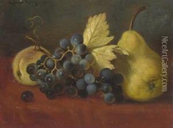 Fruchtestillleben. Oil Painting - Ludwig Adam Kunz