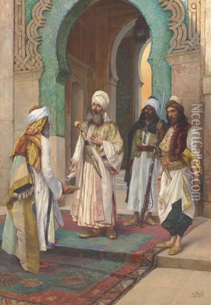 The Offering Of Zakat Oil Painting - Clement Pujol de Gustavino