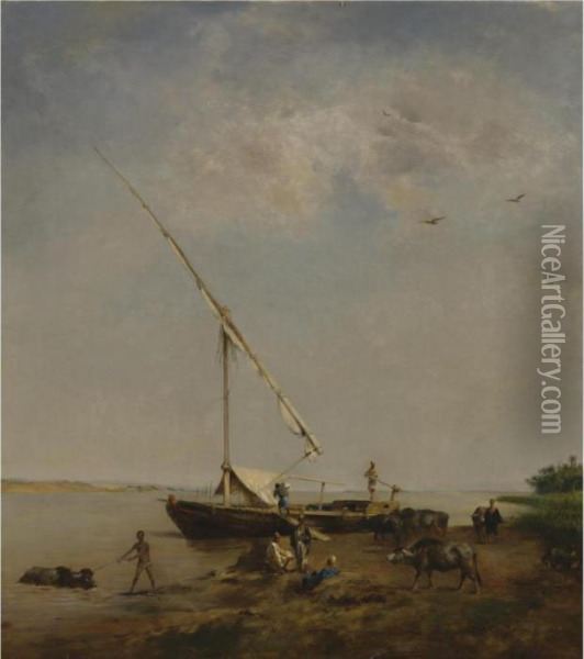 Bords Du Nil Oil Painting - Eugene Fromentin