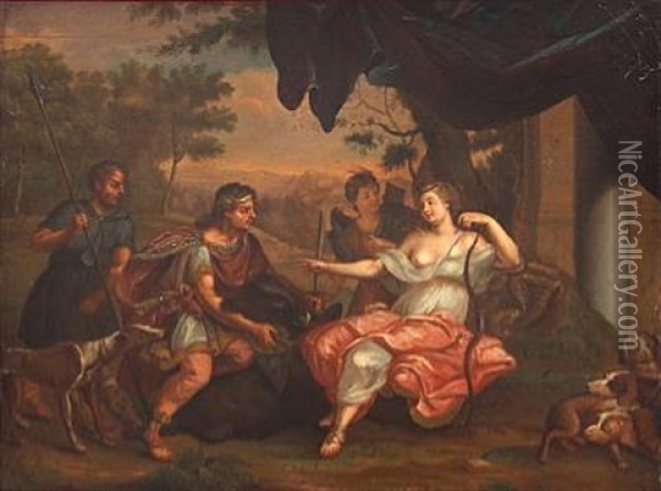 Atalanta And Meleager Oil Painting - Charles Le Brun