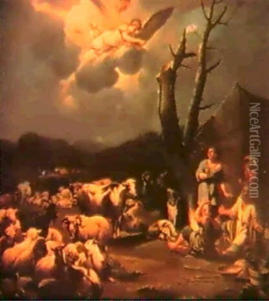L'apparition Oil Painting - Louis Licherie De Beurie