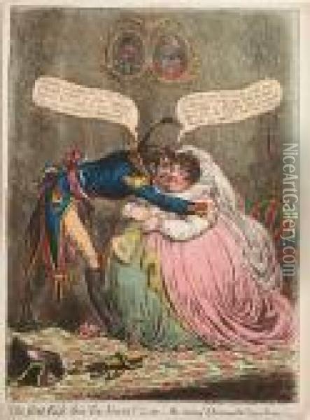 The First Kiss This Ten Years!-or-the Meeting Of Britannia & Citizen Francois Oil Painting - James Gillray