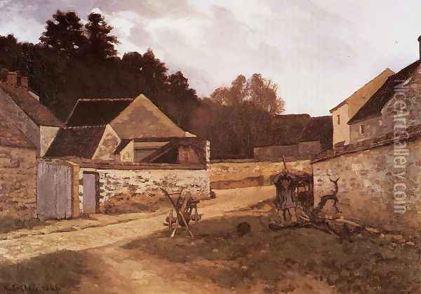 Village Street In Marlotte Oil Painting - Alfred Sisley