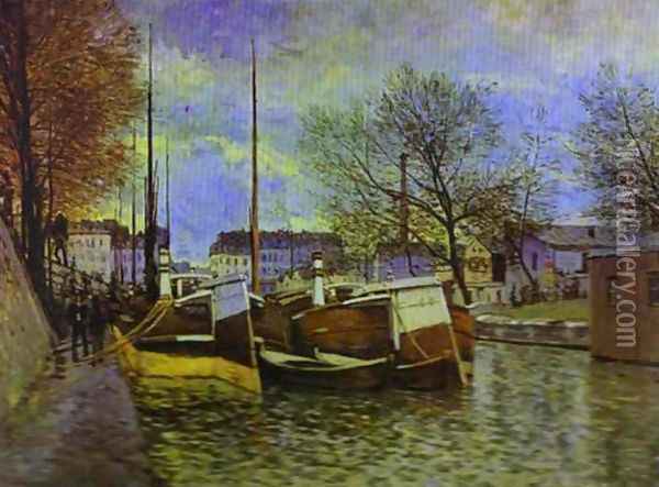 The St Martin Canal In Paris Oil Painting - Alfred Sisley