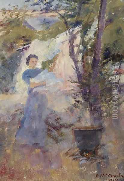 Washing Day, Brighton Oil Painting - Frederick McCubbin