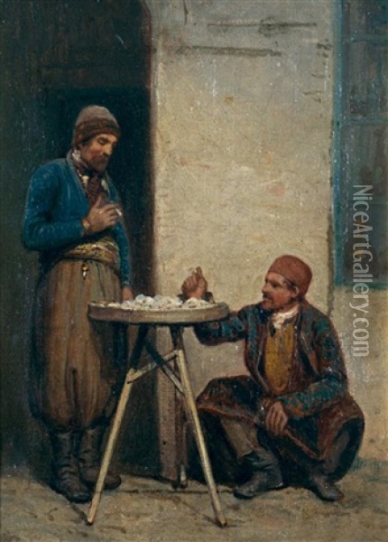 Le Marchand De Gateaux Oil Painting - Emile Francois Dessain