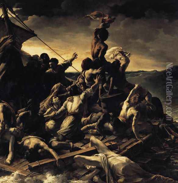 The Raft of the Medusa (detail) 1818-19 Oil Painting - Theodore Gericault