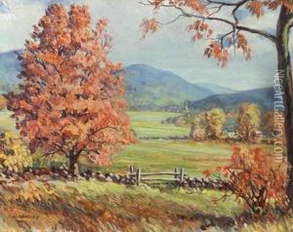 Autumnal Landscape Oil Painting - Francis William Wilkin