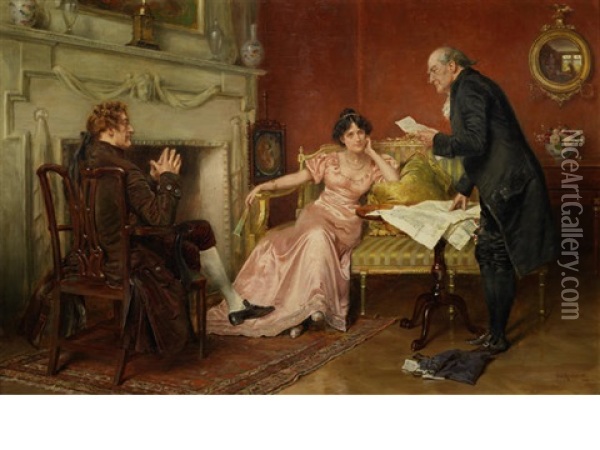 The Family Lawyer Oil Painting - George Goodwin Kilburne