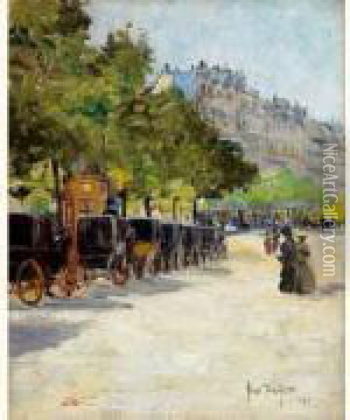 Paris, Les Fiacres Oil Painting - Louis Abel-Truchet