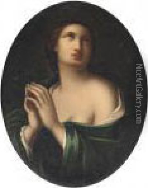The Penitent Magdalen; And Two Other Pictures In The Style Of Carlodolci Oil Painting - Guido Reni