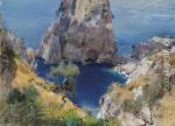 A Capri Oil Painting - Giuseppe Casciaro