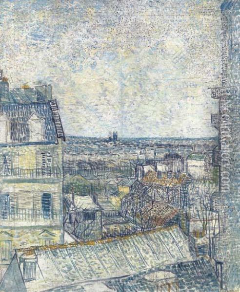 Vue De La Chambre De L'artiste, Rue Lepic Oil Painting - Vincent Van Gogh