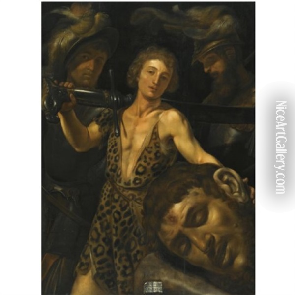 David With The Head Of Goliath Oil Painting - Louis (Ludovico) Finson