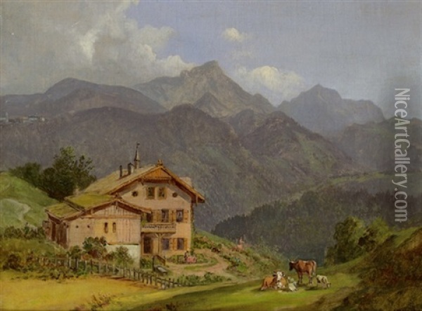 Bei Berchtesgaden Oil Painting - Heinrich Buerkel