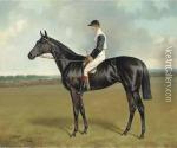 St. Simon, With Fred Archer Up On Newmarket Heath Oil Painting - Of John Alfred Wheeler